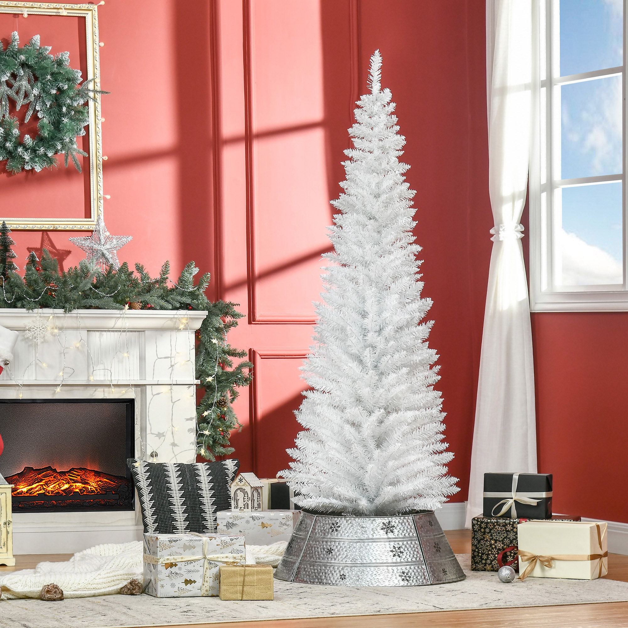 The Holiday Aisle® Artificial Pencil Christmas Tree, Slim Xmas